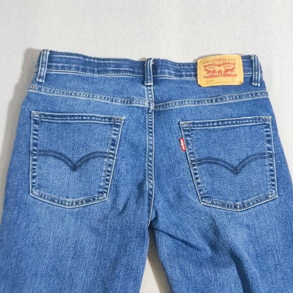 Levi's 511 jeans men's youth size 16 (W29XL30) denim blue colour slim fit jeans - Picture 4 of 15